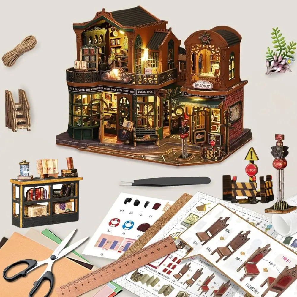Sashura™ Premium Twilight Book Town - Enchanted DIY Miniature Library by Sashura Premium