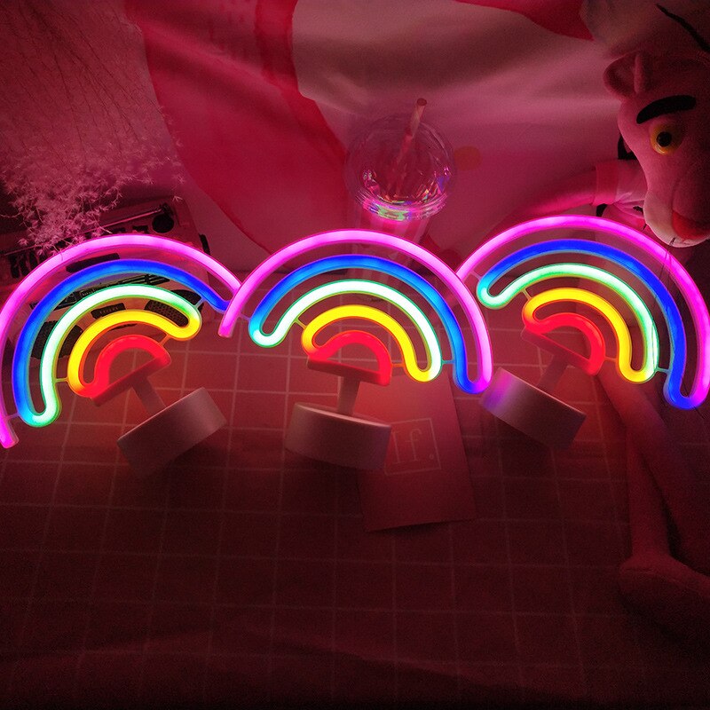 Sashura™ Premium Vibrant Rainbow Neon Light LED Desktop Decor by Sashura Premium