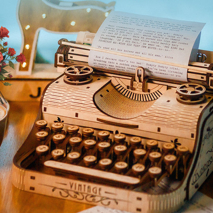 Sashura™ Premium Vintage Typewriter - Functional Mechanical Wooden Model by Sashura Premium