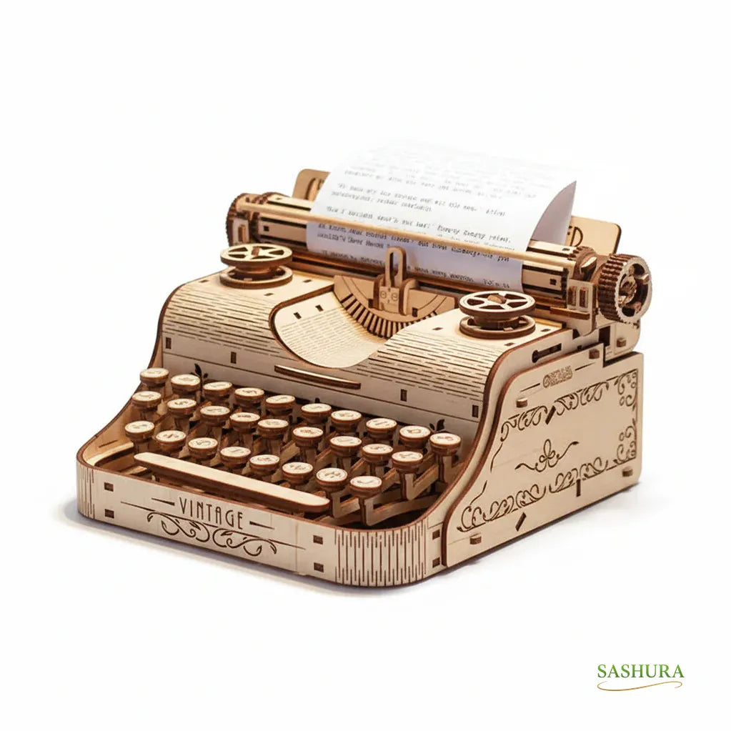 Sashura™ Premium Vintage Typewriter - Functional Mechanical Wooden Model by Sashura Premium