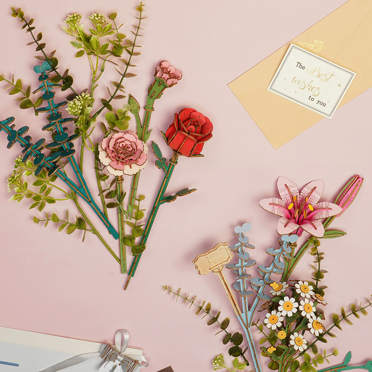Sashura™ Premium Wooden Flower Basket Puzzle - Relaxing DIY Challenge by Sashura Premium