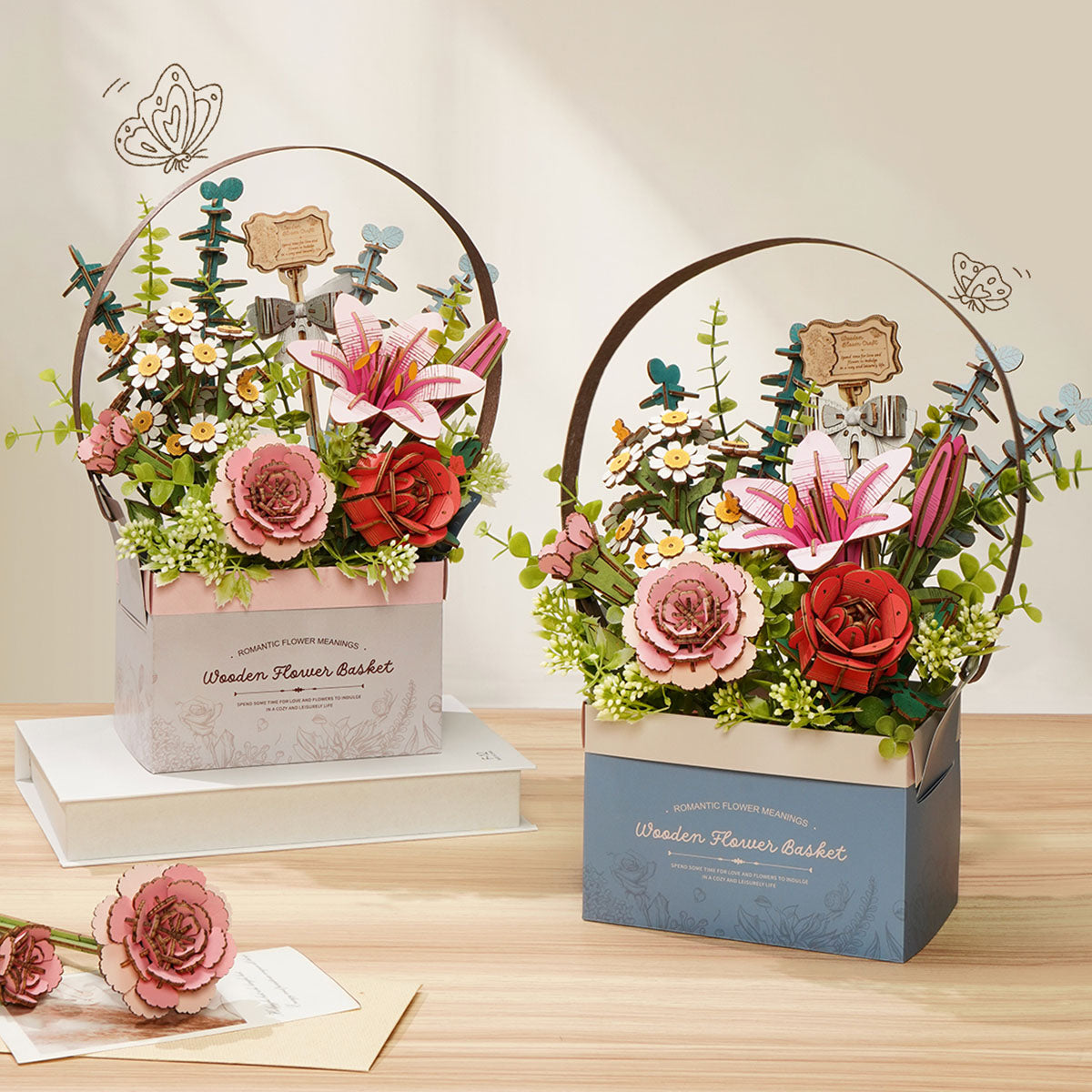 Sashura™ Premium Wooden Flower Basket Puzzle - Relaxing DIY Challenge by Sashura Premium