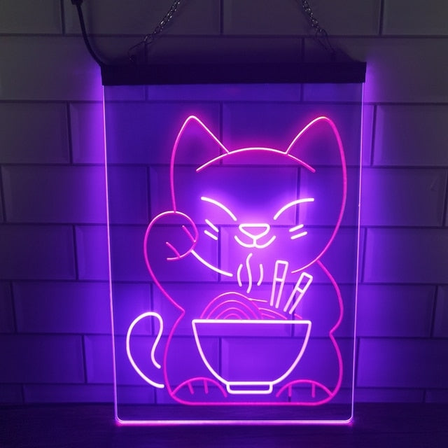 Sashura™ Radiant Lucky Cat Neon Lamp - Iconic Glow by Sashura Premium