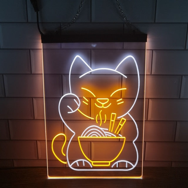 Sashura™ Radiant Lucky Cat Neon Lamp - Iconic Glow by Sashura Premium
