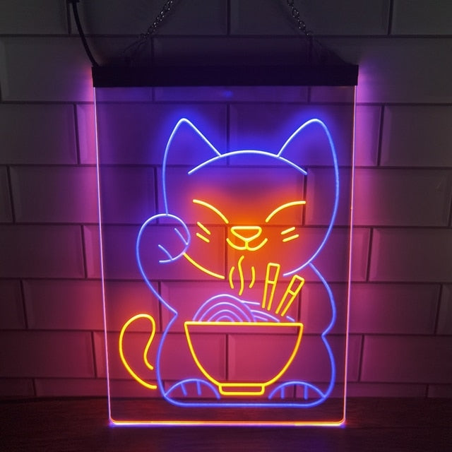Sashura™ Radiant Lucky Cat Neon Lamp - Iconic Glow by Sashura Premium
