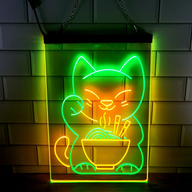 Sashura™ Radiant Lucky Cat Neon Lamp - Iconic Glow by Sashura Premium