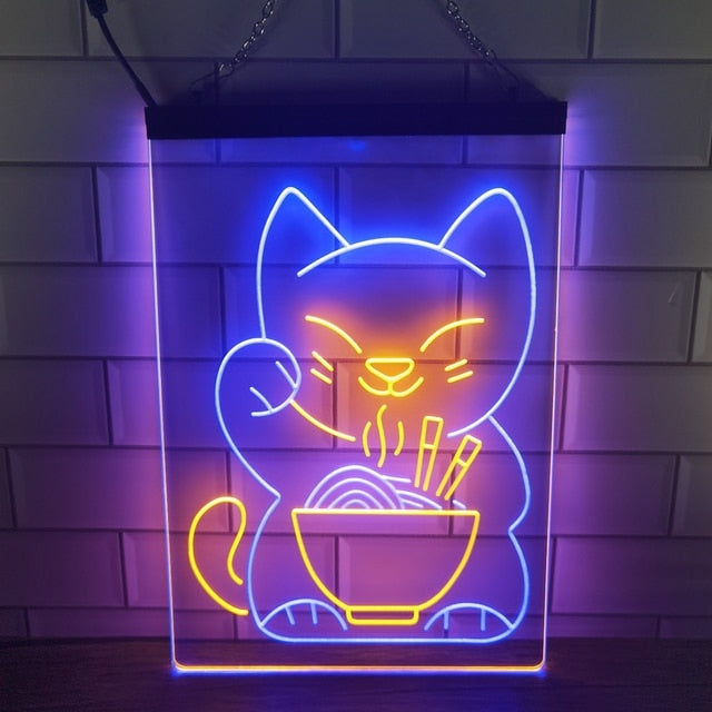 Sashura™ Radiant Lucky Cat Neon Lamp - Iconic Glow by Sashura Premium