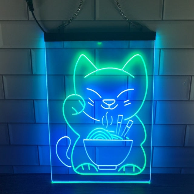 Sashura™ Radiant Lucky Cat Neon Lamp - Iconic Glow by Sashura Premium