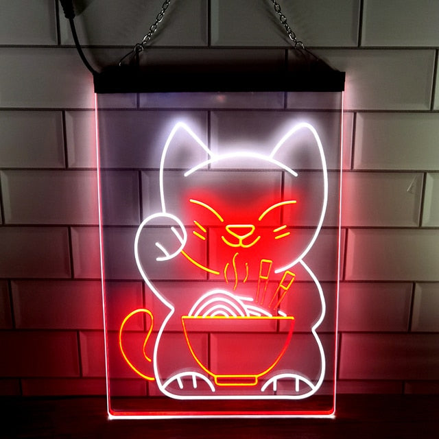 Sashura™ Radiant Lucky Cat Neon Lamp - Iconic Glow by Sashura Premium