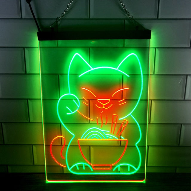 Sashura™ Radiant Lucky Cat Neon Lamp - Iconic Glow by Sashura Premium