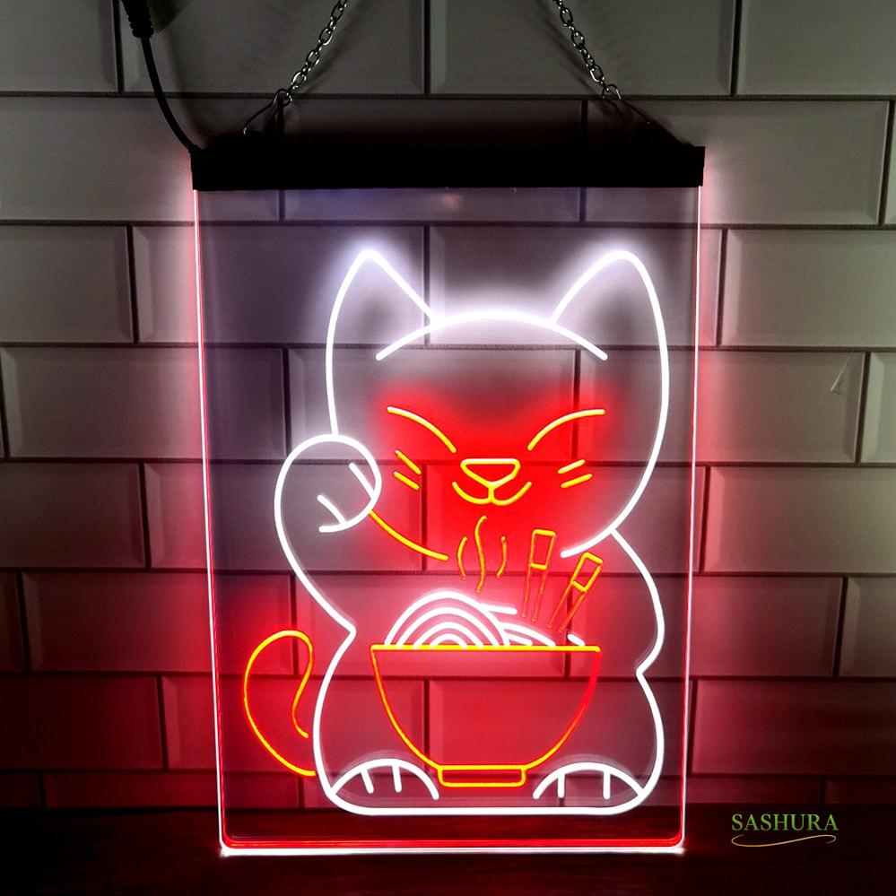 Sashura™ Radiant Lucky Cat Neon Lamp - Iconic Glow by Sashura Premium