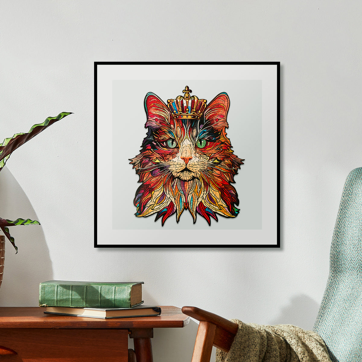 Sashura™ Regal Cat King Wooden Puzzle - Artistic Mental Challenge by Sashura Premium