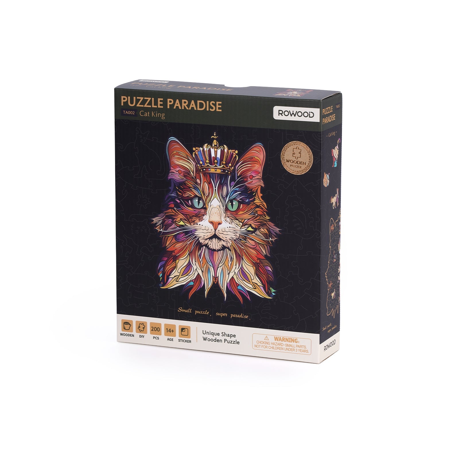 Sashura™ Regal Cat King Wooden Puzzle - Artistic Mental Challenge by Sashura Premium