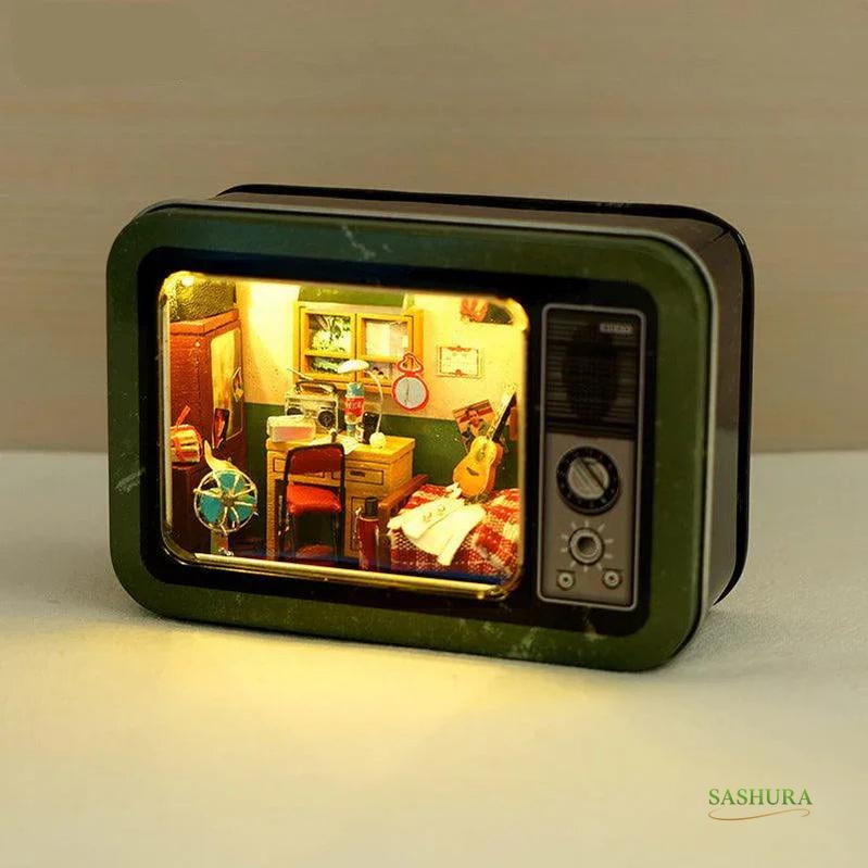 Sashura™ Vintage Retro TV Miniature Room - Creative DIY Crafting by Sashura Premium