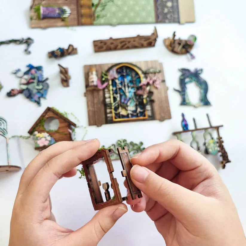 Sashura™ Whimsical Green Fairyland Book Nook - Enchanted Forest Decor by Sashura Premium